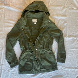 Forever 21 Olive Green Hooded Jacket